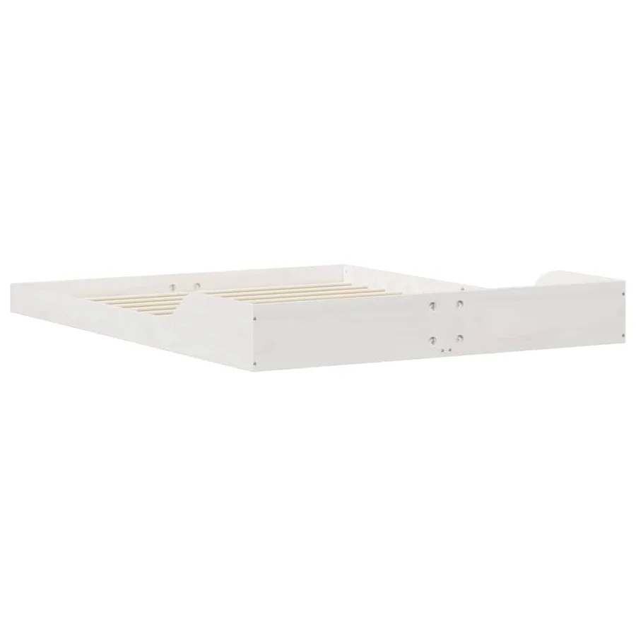 Cadre de lit Blanc 150 x 200 cm Pin massif - 7