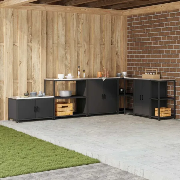 Rangement de cuisine HATTEM Noir 90 x 50 x 92 cm Acier