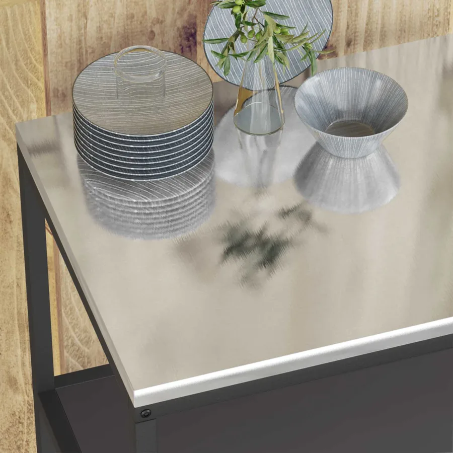 Rangement de cuisine HATTEM Noir 90 x 50 x 92 cm Acier - 5
