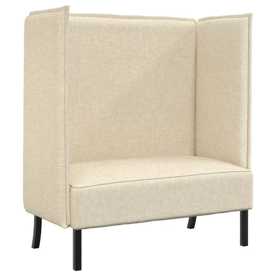 Canapé à Haut Dossier 101cm Crème tissu - 2