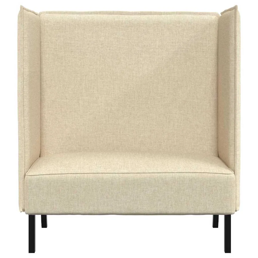 Canapé à Haut Dossier 101cm Crème tissu - 4