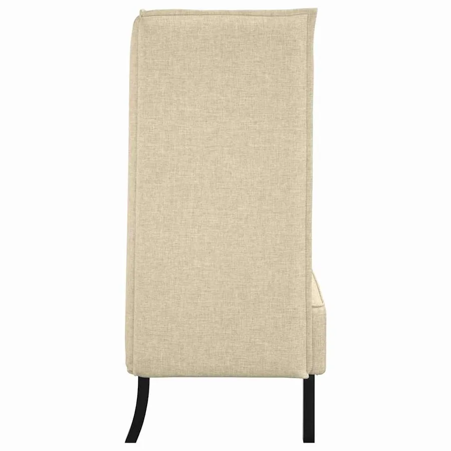 Canapé à Haut Dossier 101cm Crème tissu - 5