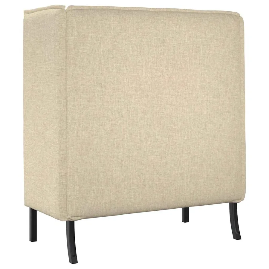 Canapé à Haut Dossier 101cm Crème tissu - 6