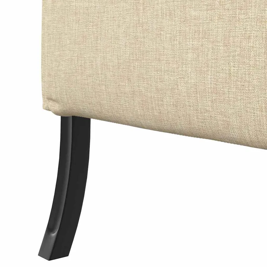 Canapé à Haut Dossier 101cm Crème tissu - 7
