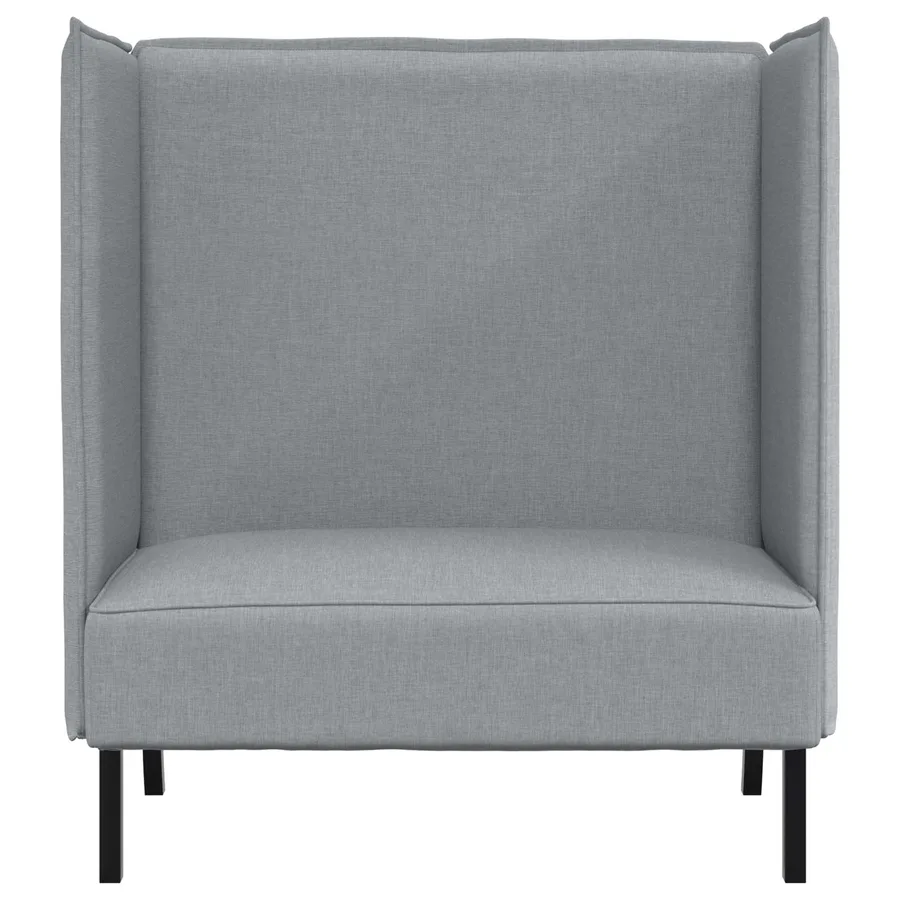Canapé à Haut Dossier 101cm Gris clair tissu - 2