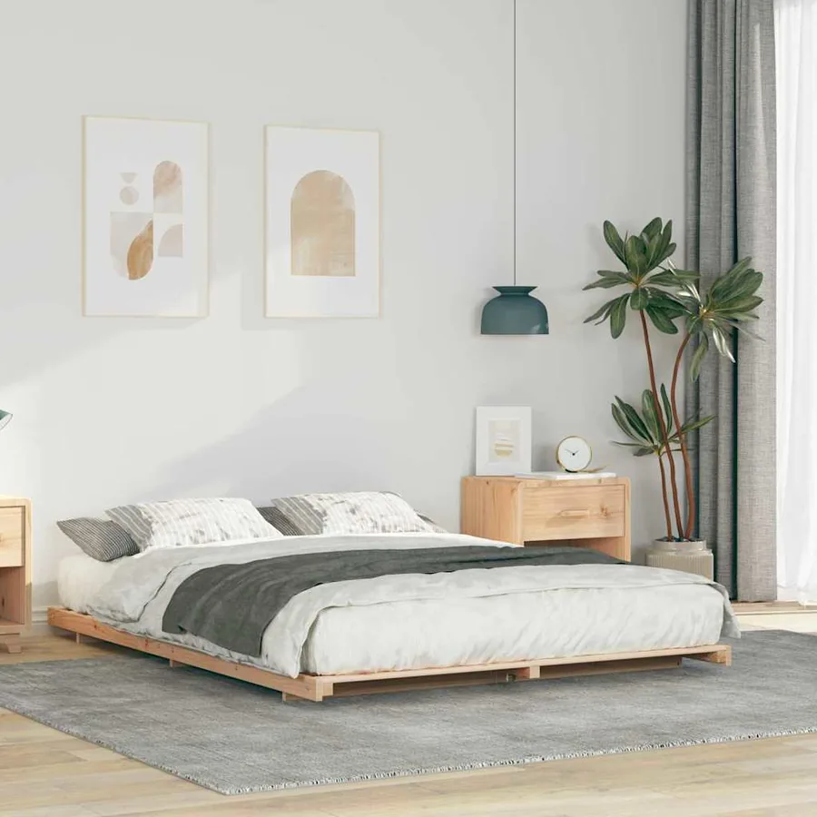 Cadre de lit Marron 160 x 210 cm Pin massif