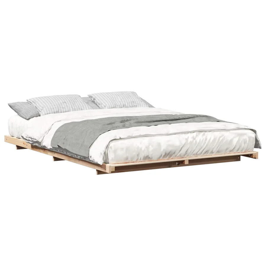 Cadre de lit Marron 160 x 210 cm Pin massif - 2