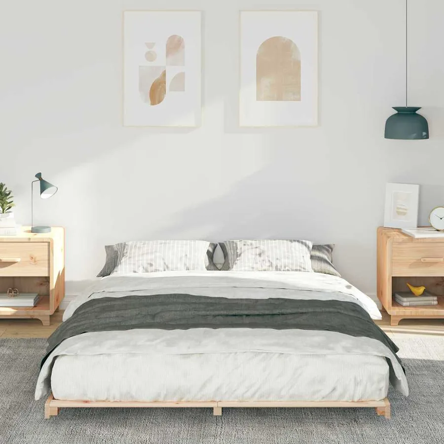 Cadre de lit Marron 160 x 210 cm Pin massif - 3