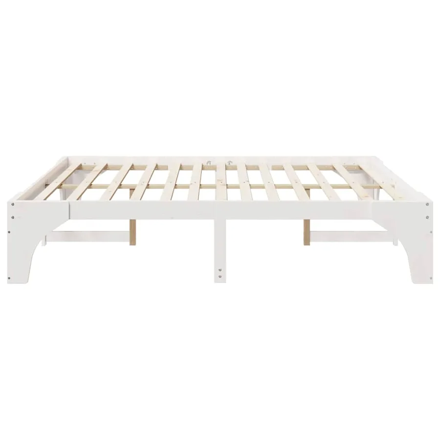 Cadre de lit Blanc 200 x 200 cm Pin massif - 6