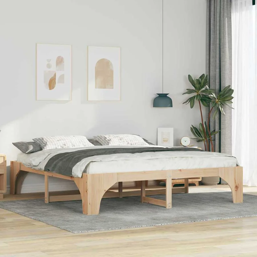 Cadre de lit Marron 180 x 200 cm Pin massif
