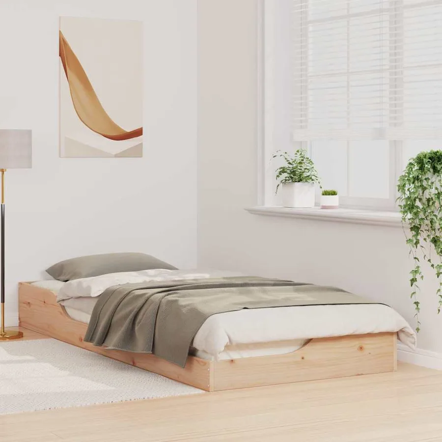 Cadre de lit Marron 90 x 210 cm Pin massif - 3