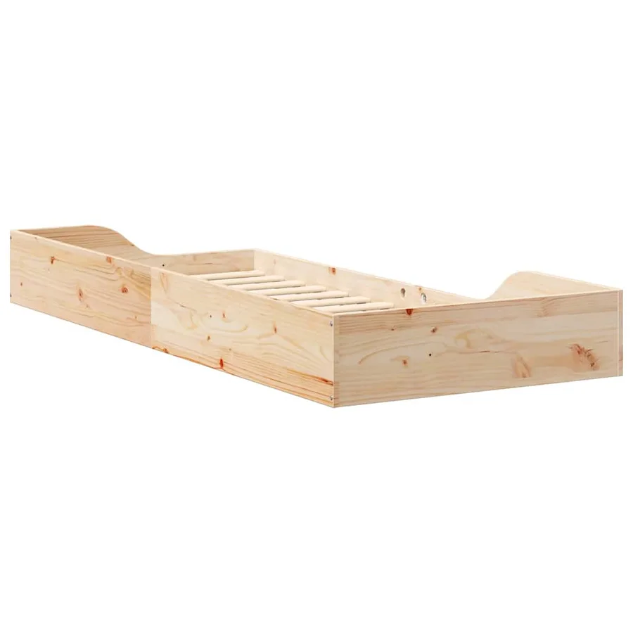 Cadre de lit Marron 90 x 210 cm Pin massif - 7