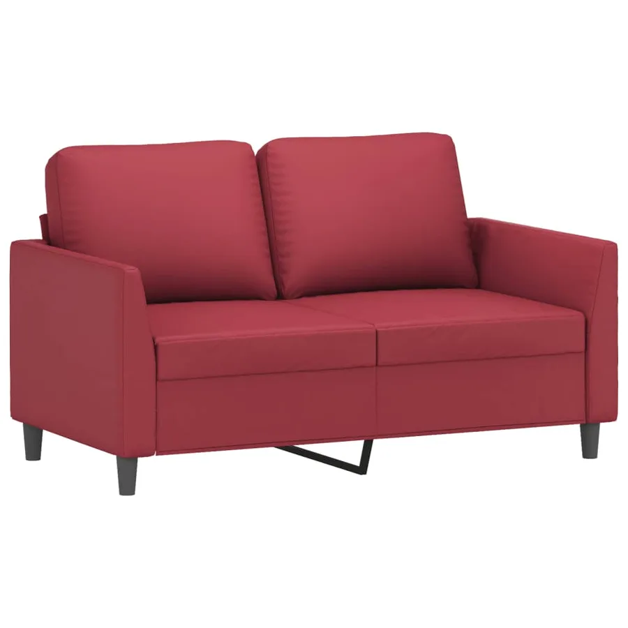 Ensemble de canapés 4 pcs et coussins Rouge bordeaux Similicuir - 4