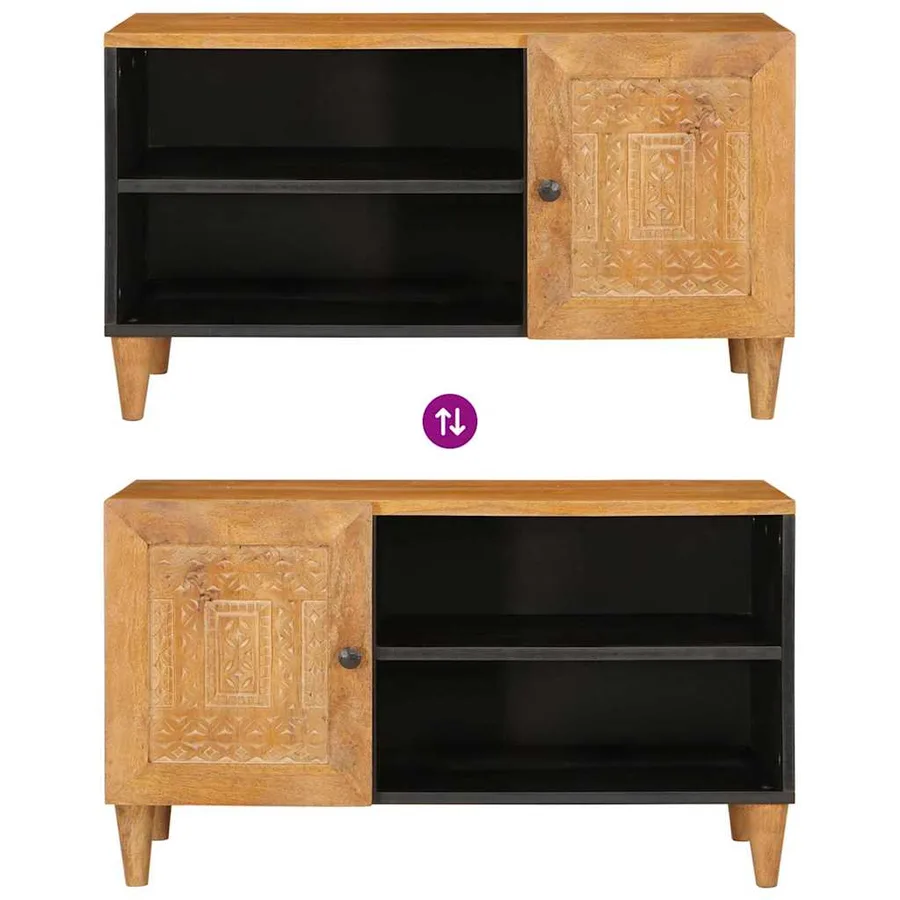 Unites TV Marron Clair 80 x 33 x 46 cm Bois d'ingénierie - 9