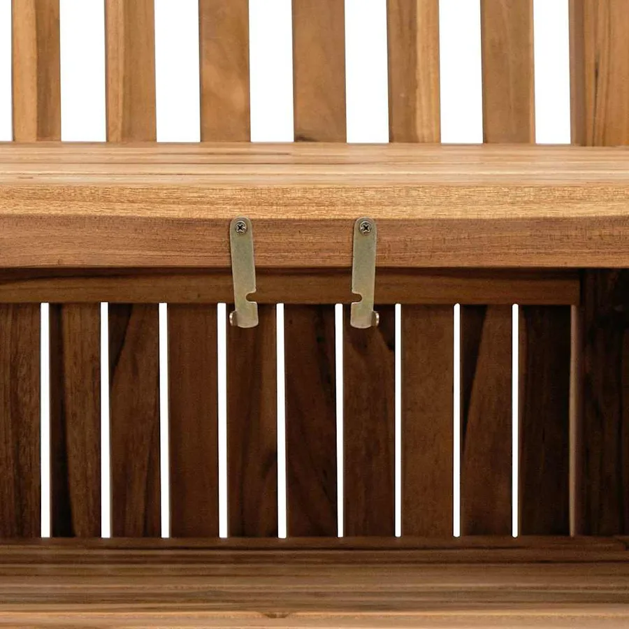 Banc de jardin avec porte 114 x 60 x 90 cm Bois de teck massif - 10