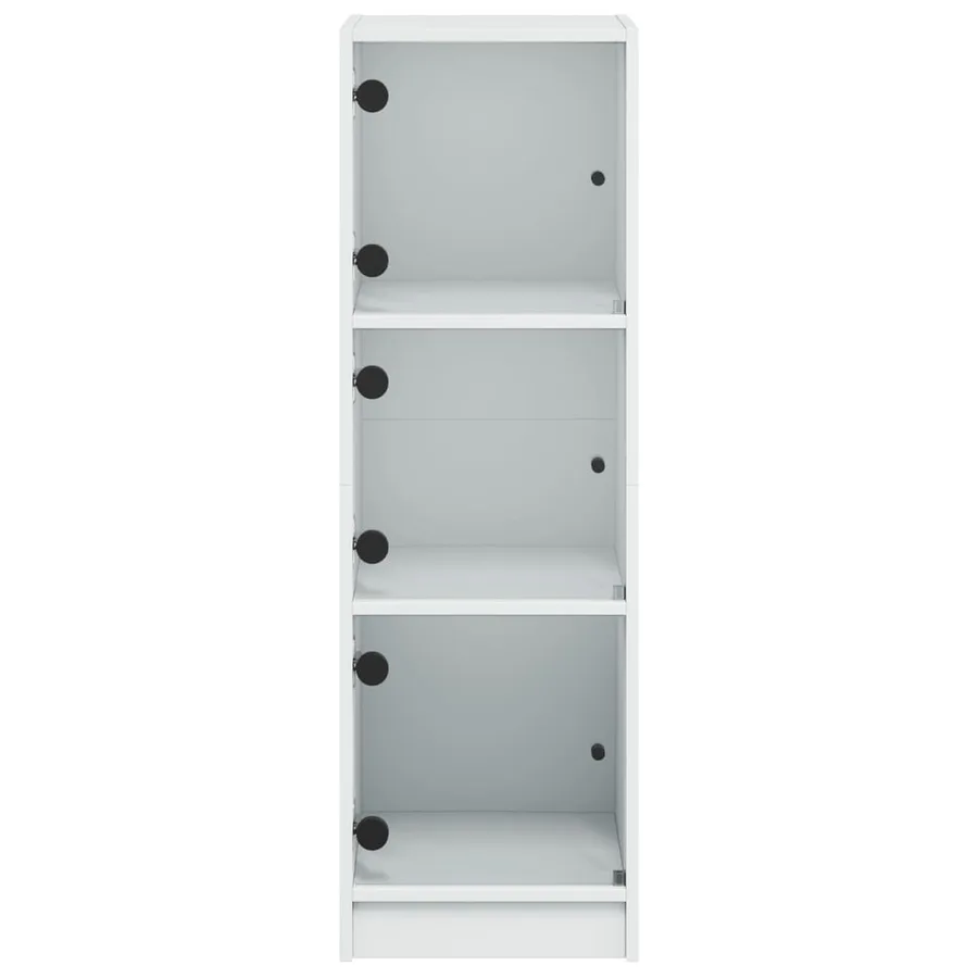 Buffet avec portes en verre blanc 35x37x109 cm - 6