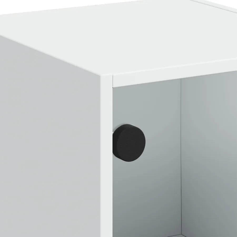 Buffet avec portes en verre blanc 35x37x109 cm - 9