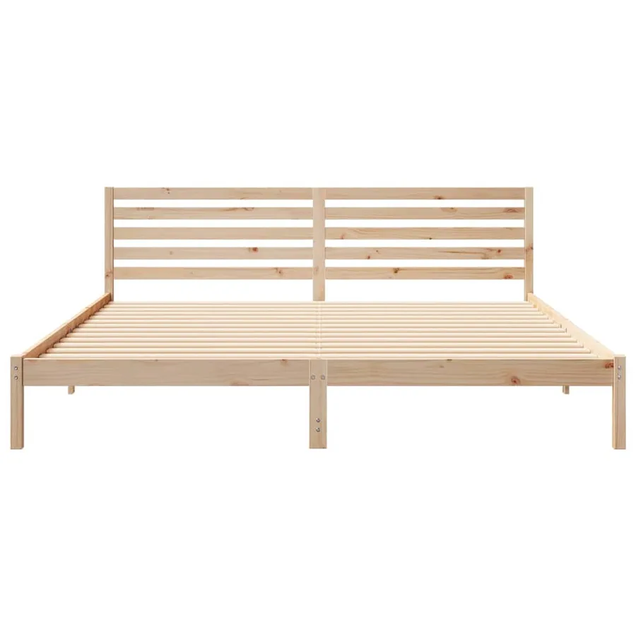 Cadre de lit avec tête de lit Marron 200 x 220 cm Pin massif - 5