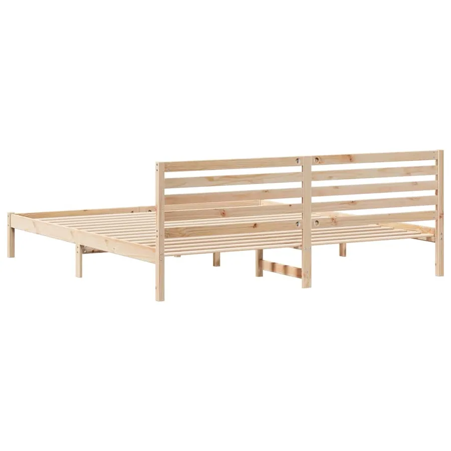 Cadre de lit avec tête de lit Marron 200 x 220 cm Pin massif - 7