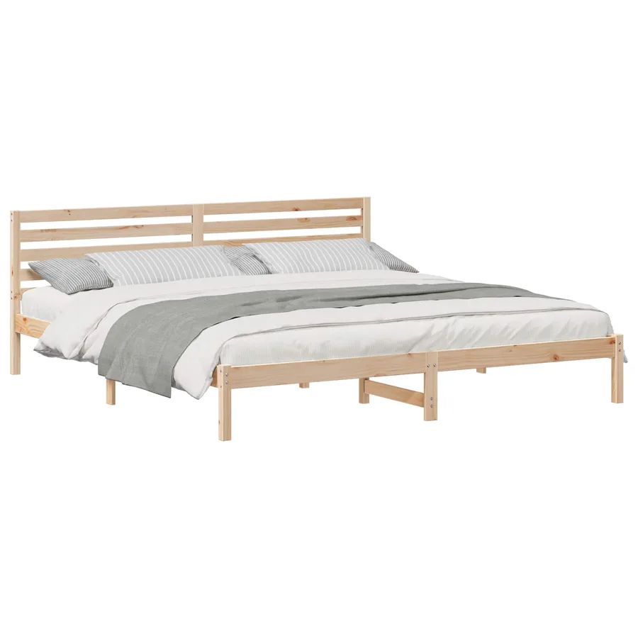 Cadre de lit avec tête de lit Marron 200 x 210 cm Pin massif - 2