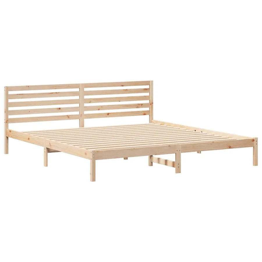 Cadre de lit avec tête de lit Marron 200 x 210 cm Pin massif - 4