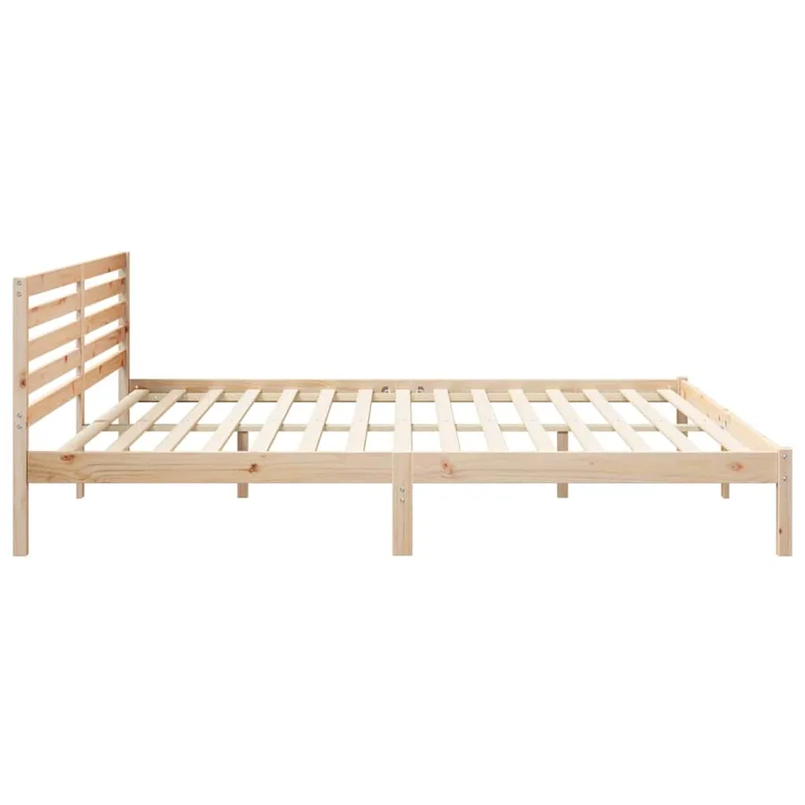 Cadre de lit avec tête de lit Marron 200 x 210 cm Pin massif - 6