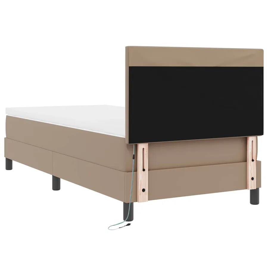 Lit à ressorts avec matelas Cappuccino 100 x 200 cm Simili cuir - 10