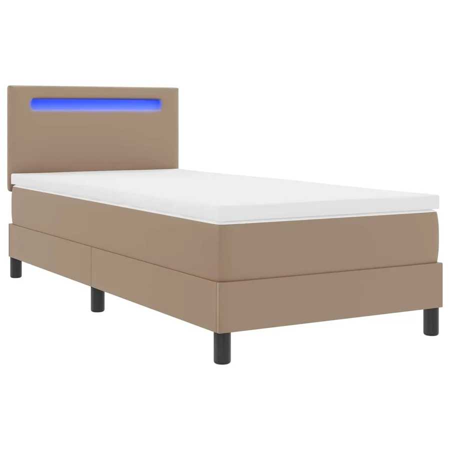 Lit à ressorts avec matelas Cappuccino 100 x 200 cm Simili cuir - 5
