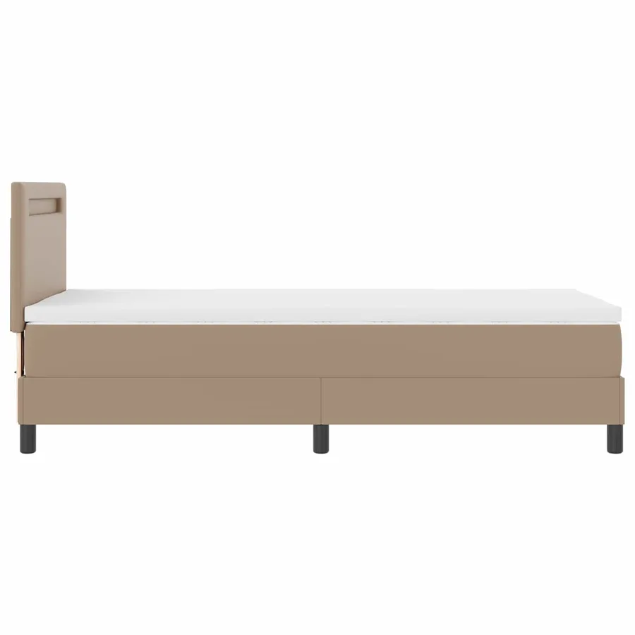 Lit à ressorts avec matelas Cappuccino 100 x 200 cm Simili cuir - 9