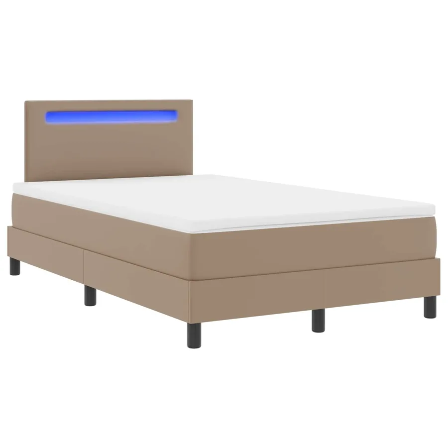 Lit à ressorts avec matelas Cappuccino 120 x 200 cm Simili cuir - 5