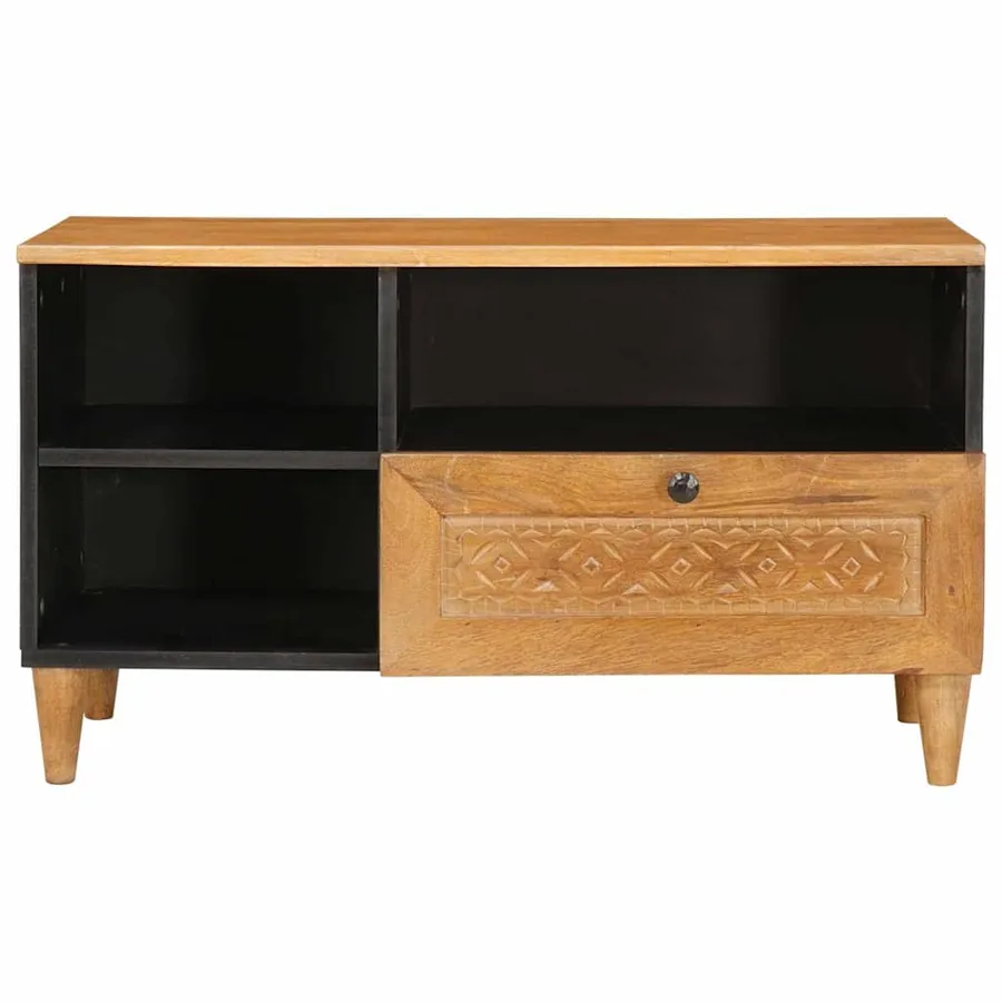 Meuble TV avec tiroir 80 x 33 x 46 cm Bois de mangue massif - 3