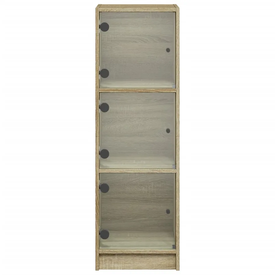 Buffet avec portes en verre chêne sonoma 35x37x109 cm - 6