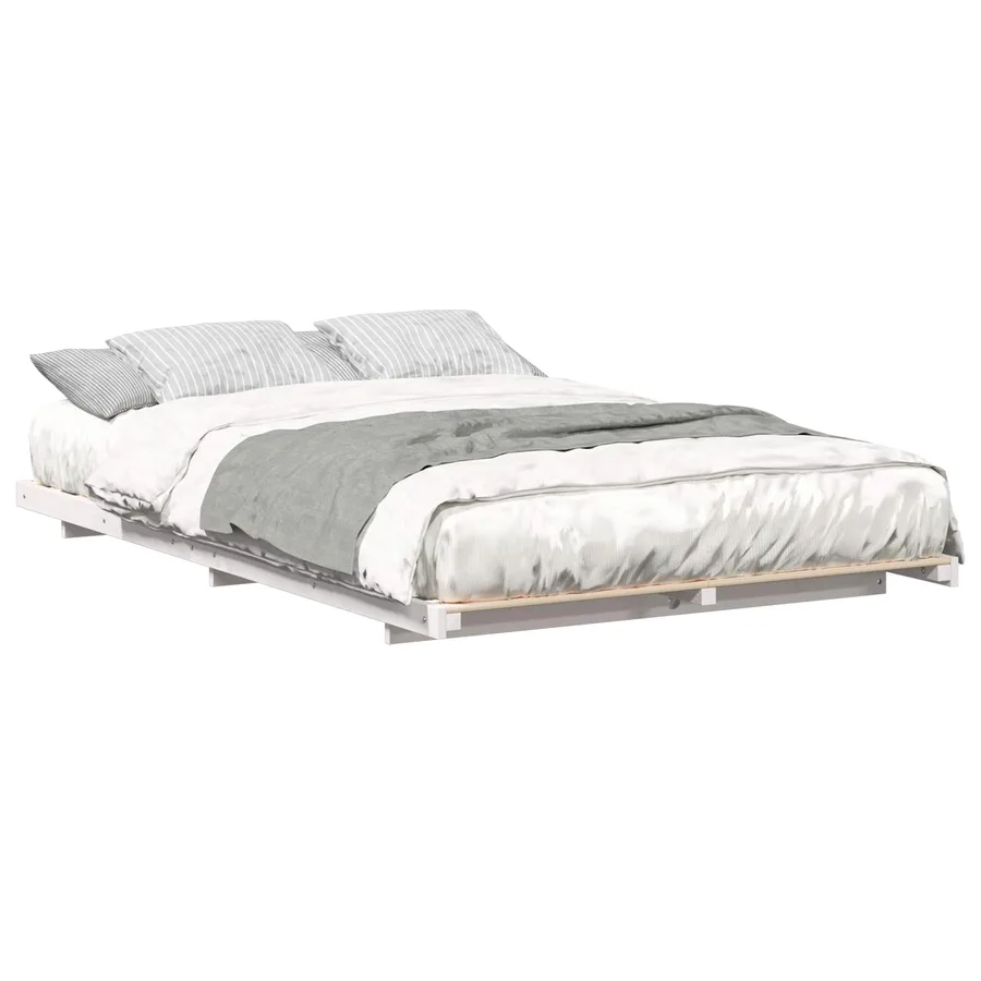 Cadre de lit Blanc 120 x 190 cm Pin massif - 2
