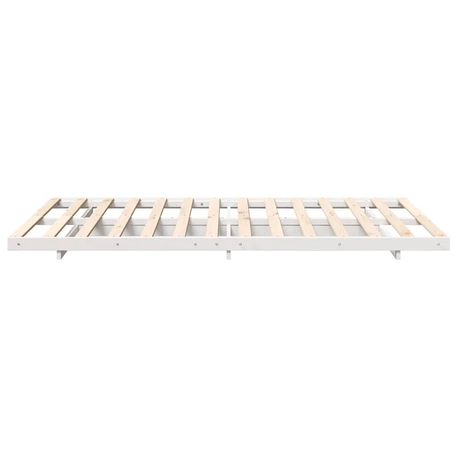 Cadre de lit Blanc 120 x 190 cm Pin massif - 6