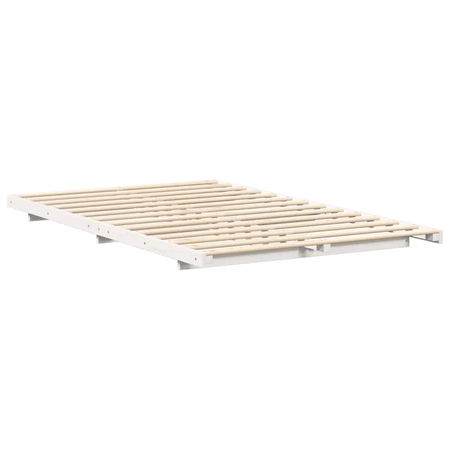 Cadre de lit Blanc 120 x 190 cm Pin massif - 7