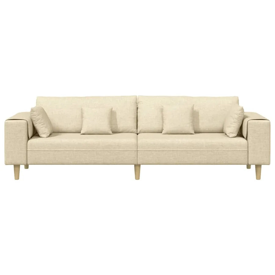 Canapé avec coussin Crème 250 x 77 x 76 cm tissu - 4