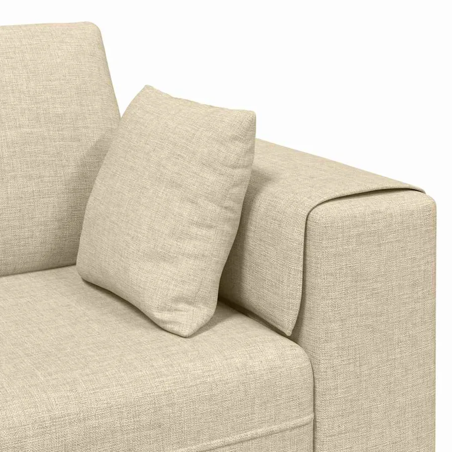 Canapé avec coussin Crème 250 x 77 x 76 cm tissu - 7