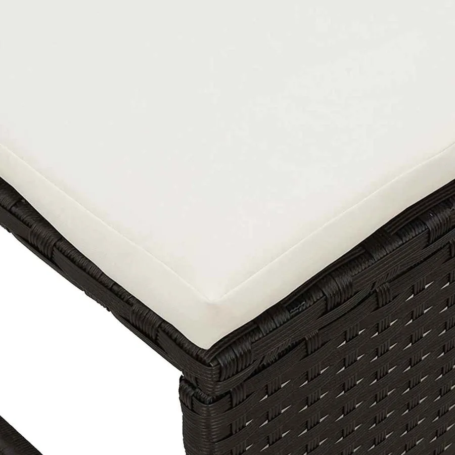 Ensemble de canapé de jardin 6 pcs Noir et Crème polyrotin - 10