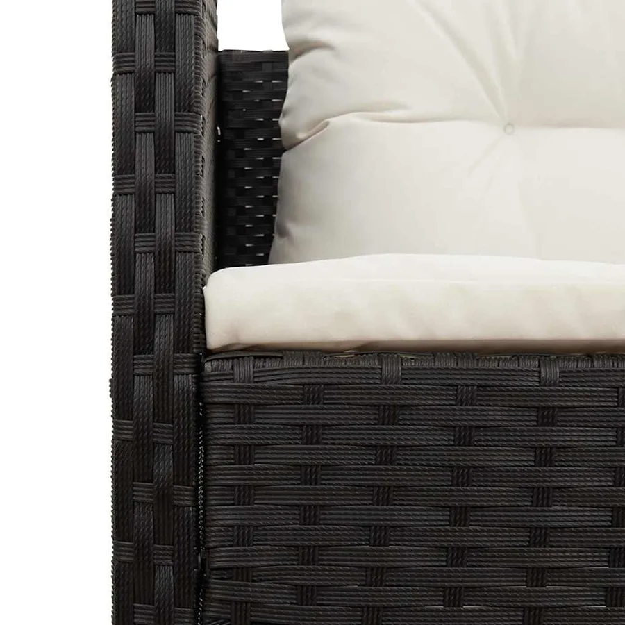 Ensemble de canapé de jardin 6 pcs Noir et Crème polyrotin - 11