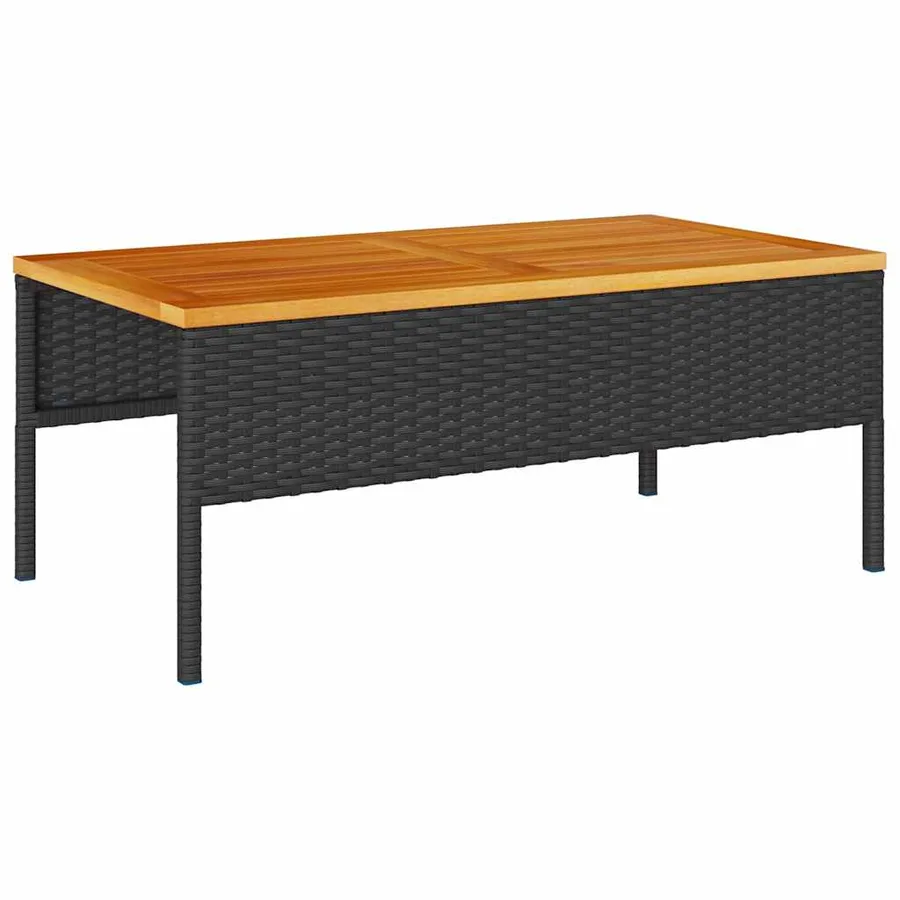 Ensemble de canapé de jardin 6 pcs Noir et Crème polyrotin - 7