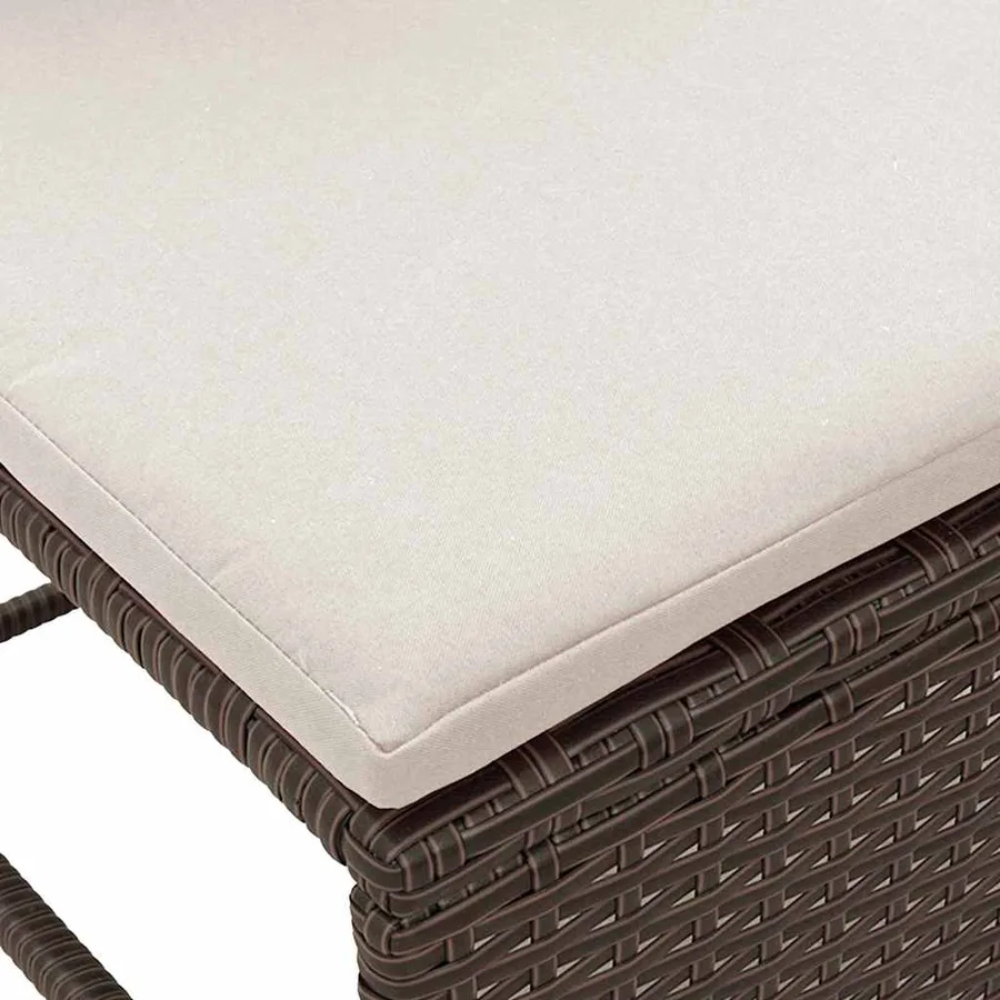 Ensemble de canapé de jardin 6 pcs Marron et Crème polyrotin - 11