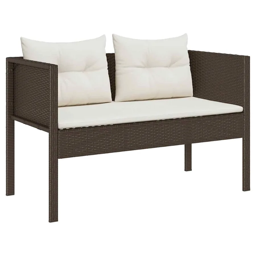 Ensemble de canapé de jardin 6 pcs Marron et Crème polyrotin - 4