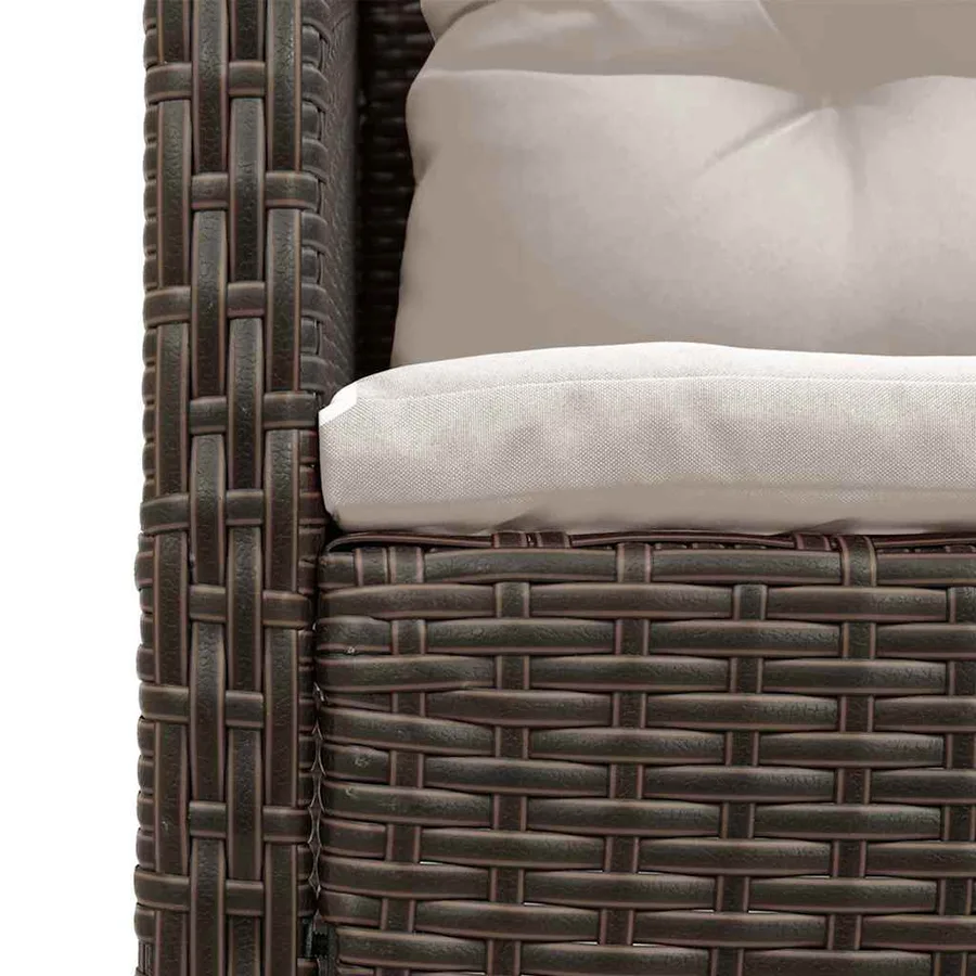 Ensemble de canapé de jardin 6 pcs Marron et Crème polyrotin - 8