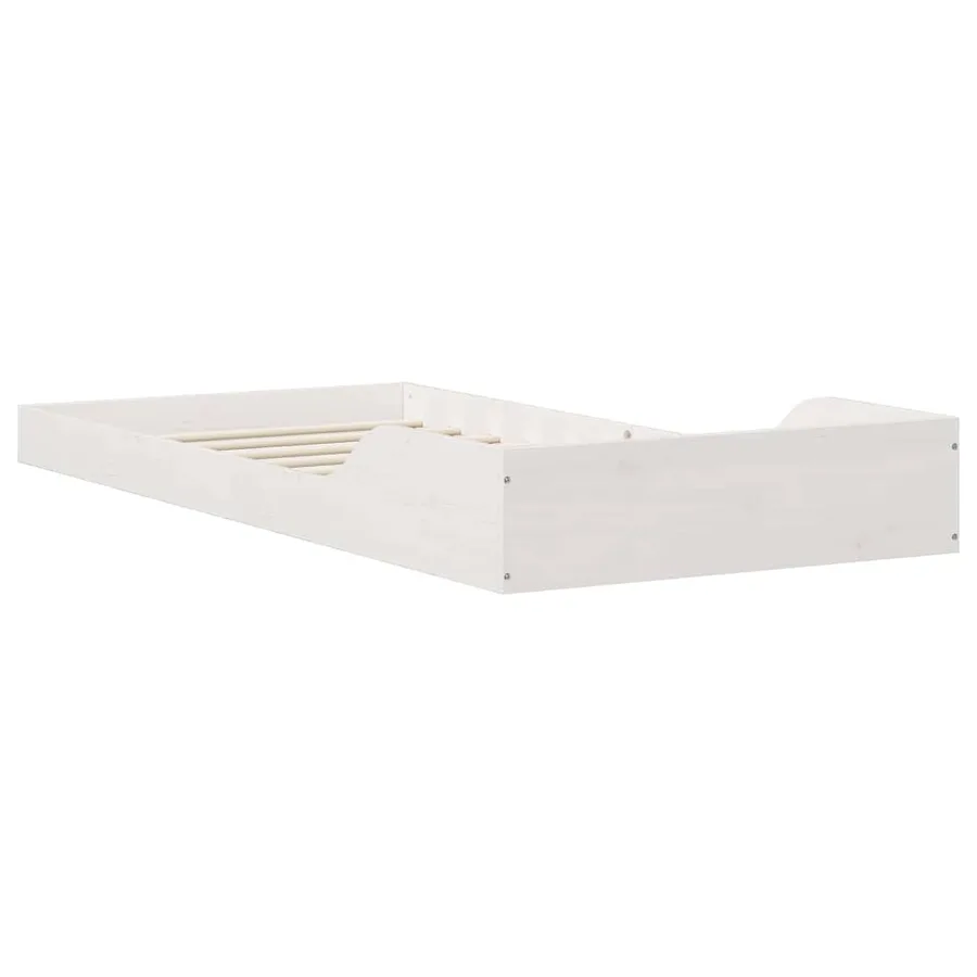 Cadre de lit Blanc 90 x 200 cm Pin massif - 7