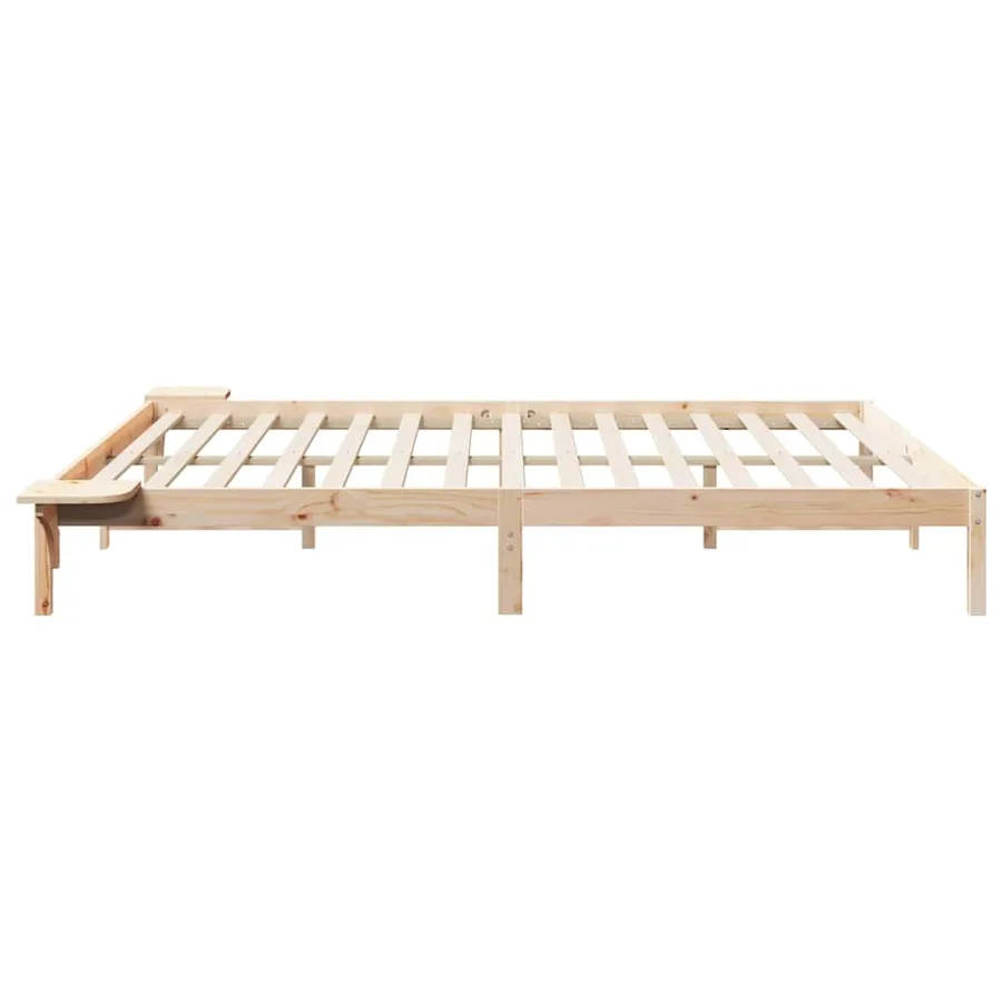 Cadre de lit avec tables de chevet Naturel 200 x 220 cm - 6