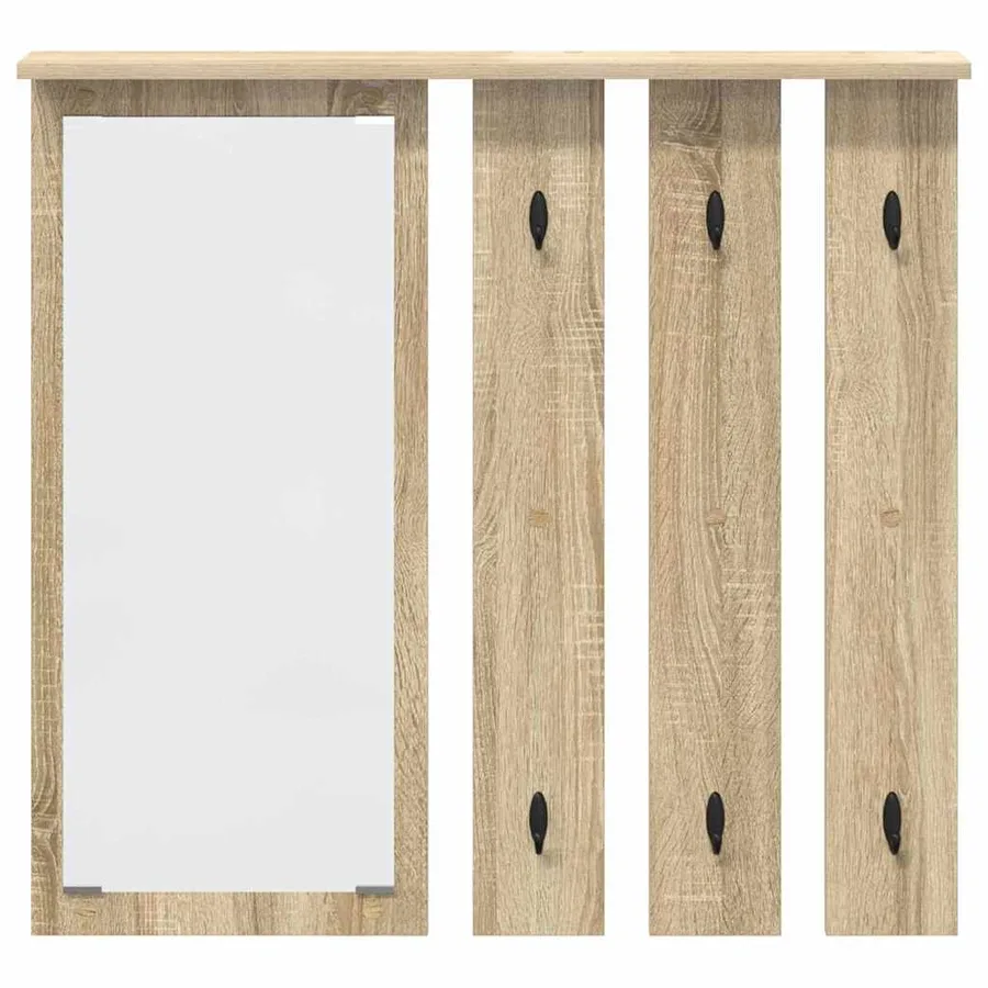 Porte-manteau mural avec étagère Chêne sonoma 84 x 10 x 80 cm - 5