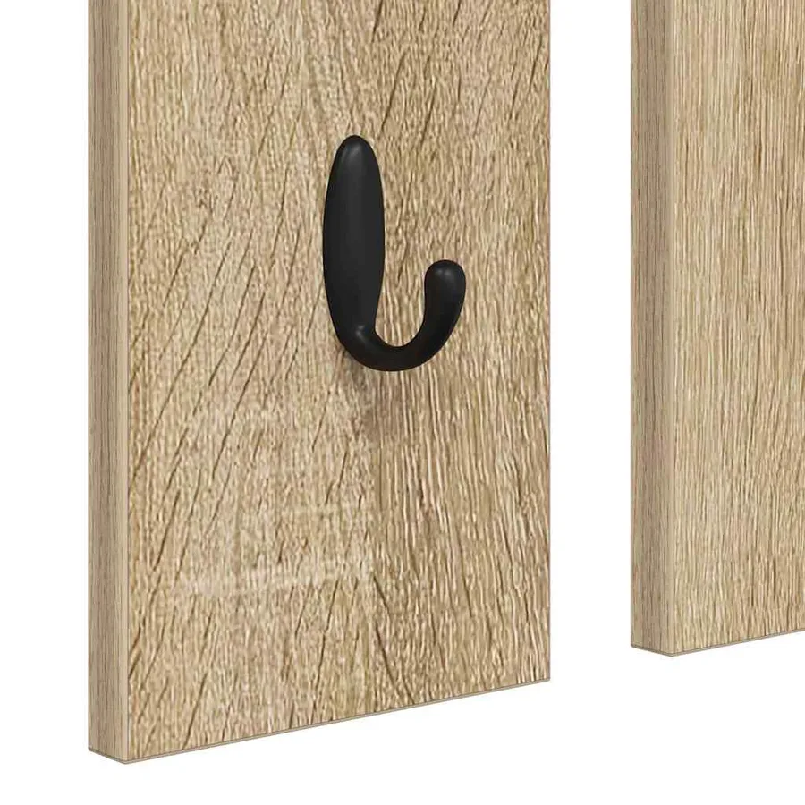 Porte-manteau mural avec étagère Chêne sonoma 84 x 10 x 80 cm - 9