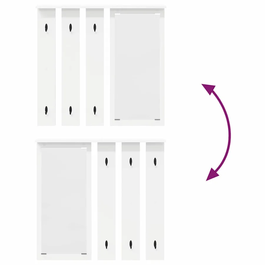 Porte-manteau mural Blanc 84 x 10 x 80 cm Bois d'ingénierie - 8
