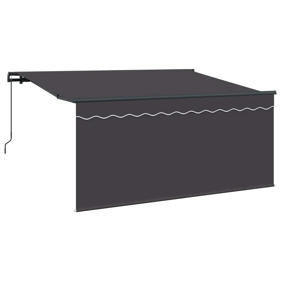 Auvent Rétractable Rayé Anthracite 300 x 200 cm tissu - 2