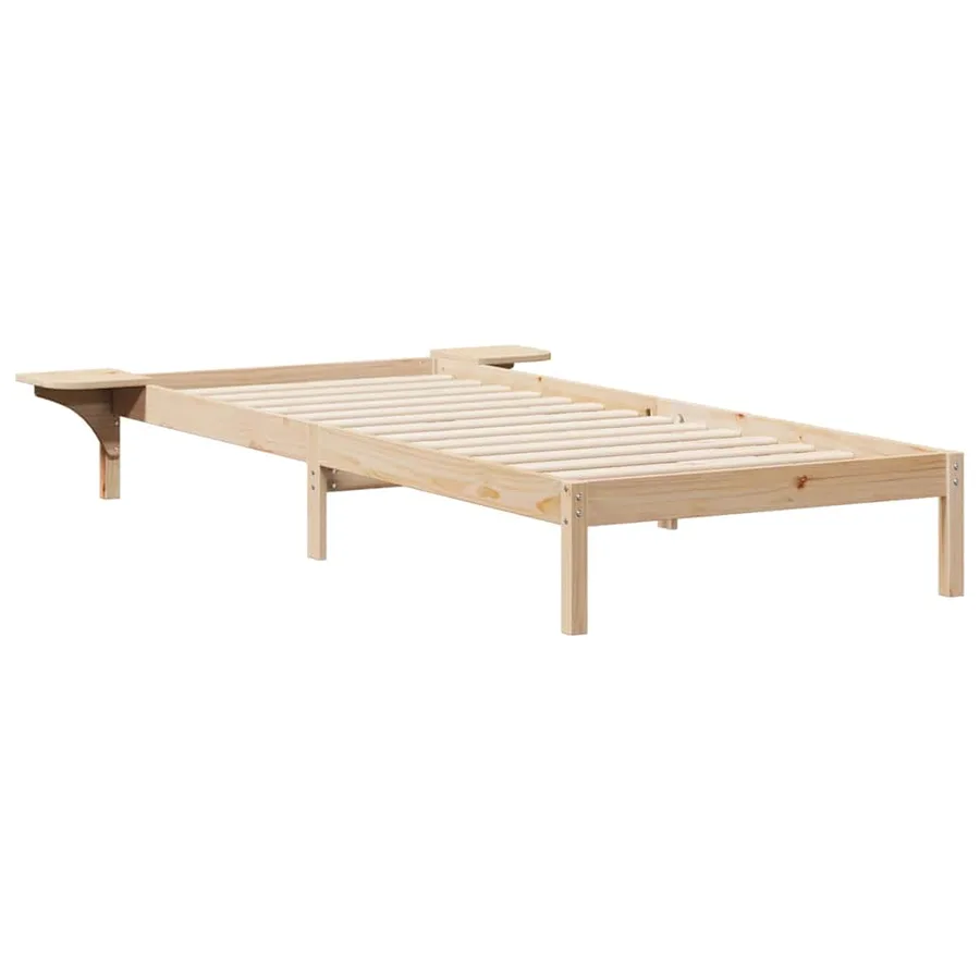 Cadre de lit avec tables de chevet Naturel 100 x 210 cm - 2